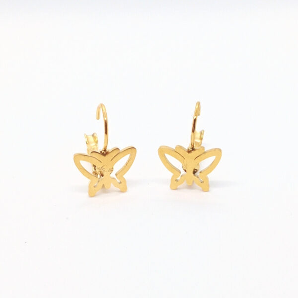 Producto Aretes Mariposa Gancho español En acero Referencia Kajuva Store Venta de Joería y accesorios para mujer en Bogotá